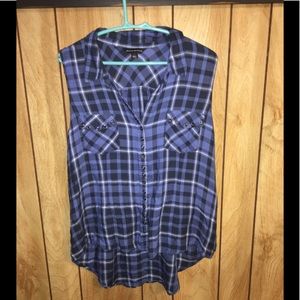 Rock & Republic XL Sleeveless Plaid ButtonUp